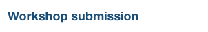 Workshop submission